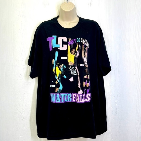 TLC - Don’t Go Chasing Waterfalls TLC Graphic Band Short Sleeve Shirt Size XL - Picture 1 of 9